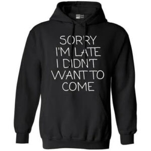 sorry i'm late, i didn't want to come hoodie